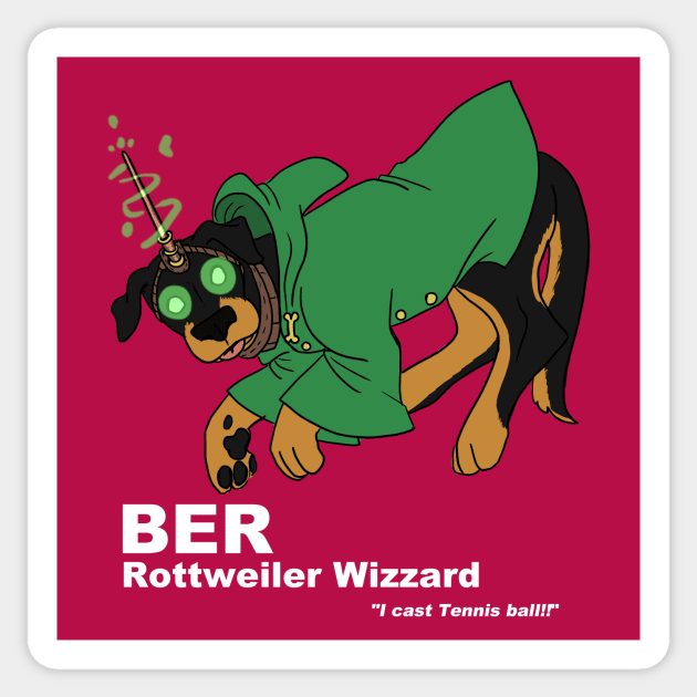 Rottweiler Wizard Sticker by DivineandConquer